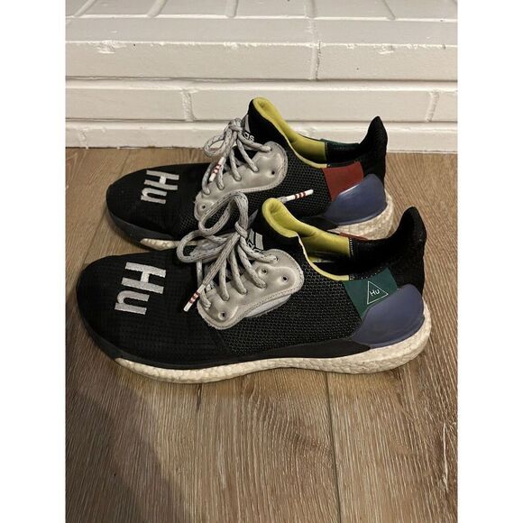 Adidas Solar HU Glide x Pharrell Black 2018 BB8041 Size 12 (Pre-Owned) - Picture 1 of 8